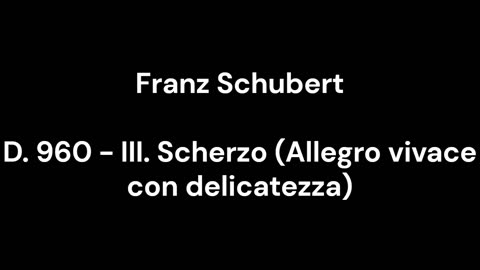 D. 960 - III. Scherzo (Allegro vivace con delicatezza)