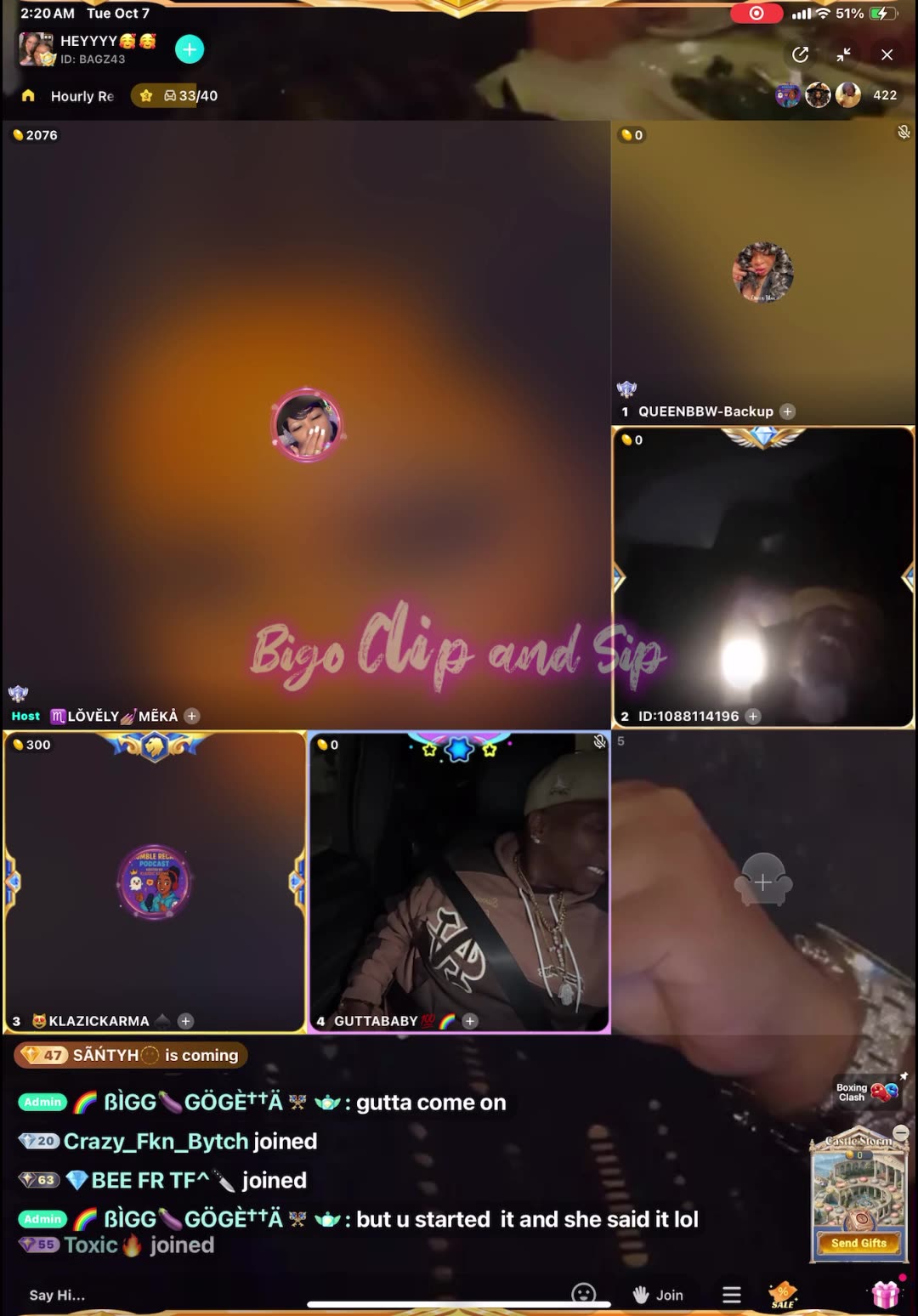 KK gets into it with Goggeta then gets kicked for personal reasons 10/6/25 #bigoclipandsip