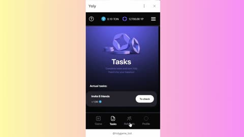 new mining mini app telegrambot yoly