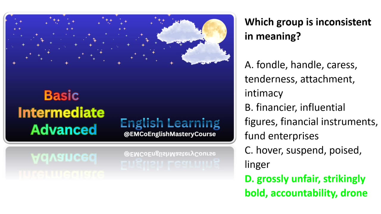 Advanced American English Quiz; Lesson 3; Part 2