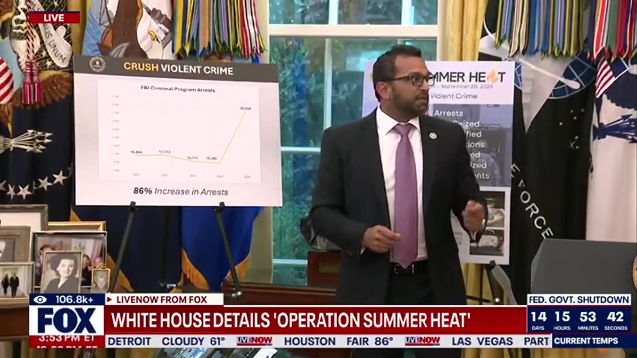 Trump, Kash Patel Give Major Update On Sweeping Crime Crackdown
