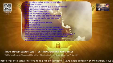 Fidélité persévérante / Responsabilité active - Réveil matinal - par Curdy & Jeanne / 19 Nov. 25