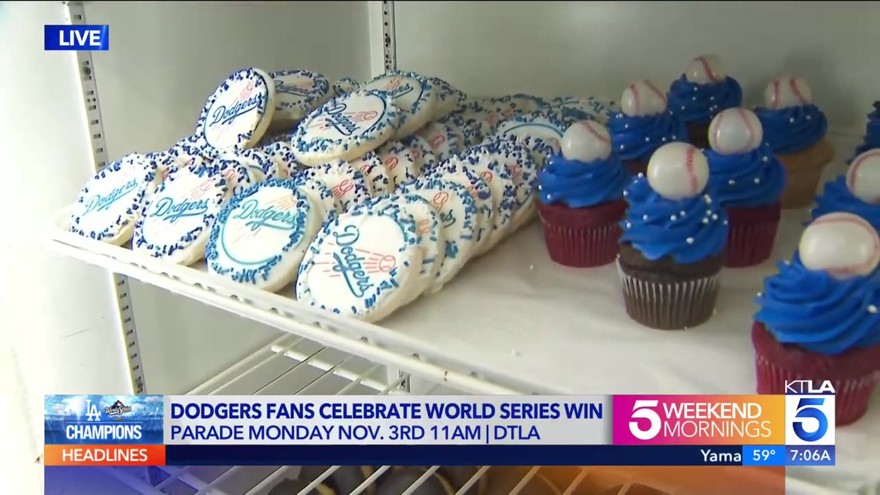 KTLA 5 - Dodgers fans celebrate World Series win