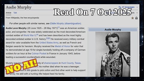 Audie Murphy (No AI) - 7 October 2025