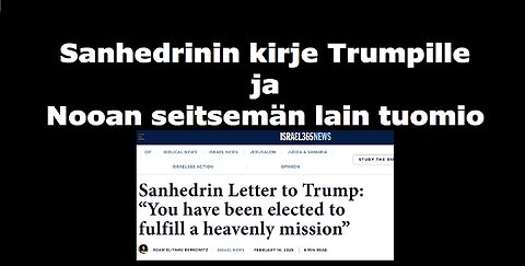 Sanhedrinin kirje Trumpille ja Nooan seitsemän lain tuomio