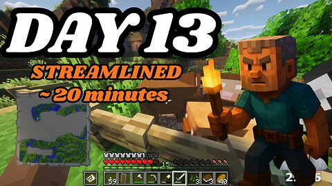 Day 13 Streamlined: Triple Village Run, Ruined Portal & a Wild Ambush! | Minecraft Dad Challenge