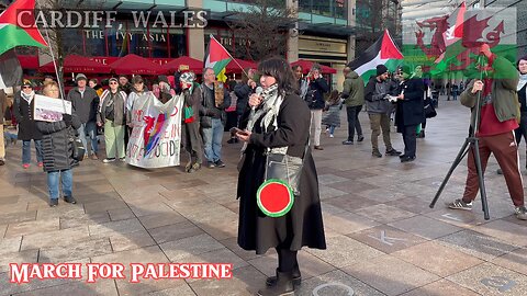 March For Palestine For Liberation Cardiff Central Library