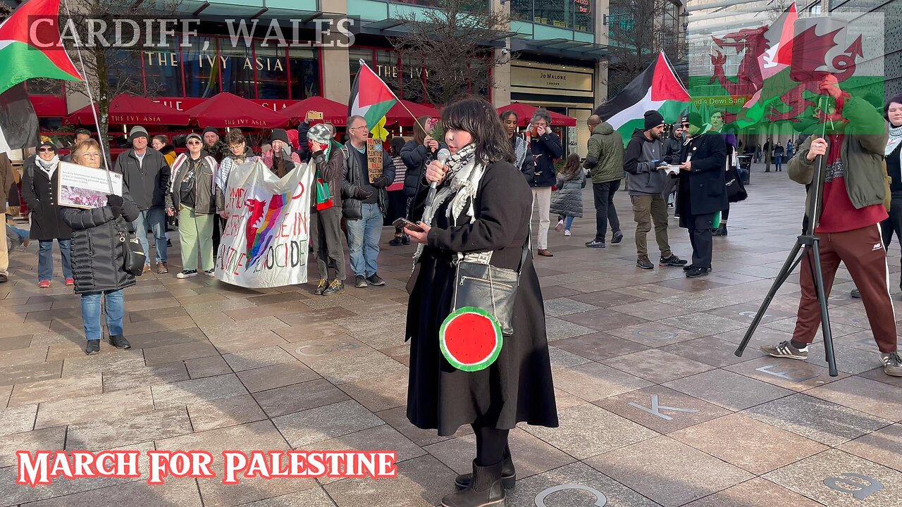 March For Palestine For Liberation Cardiff Central Library