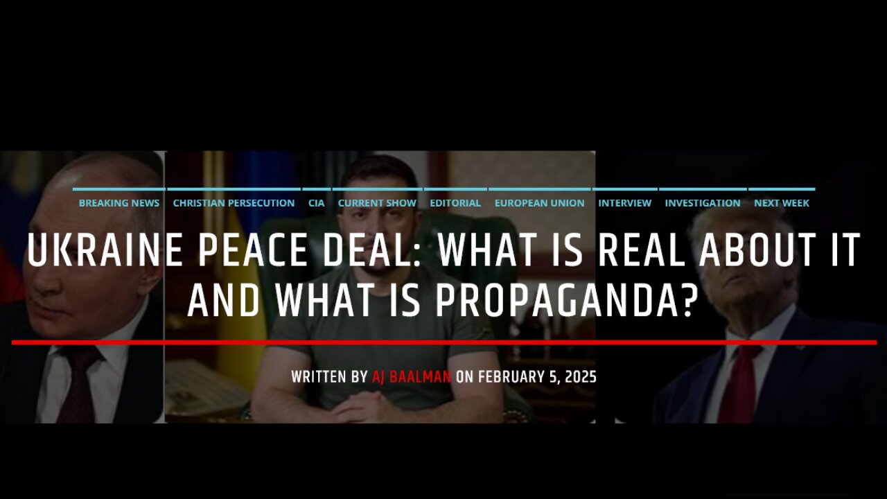 Ukraine Peace Deal: What Is Real and What Is Propaganda?