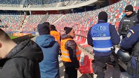 Steaua vs Voluntari. Fanii din Voluntari dati afara din tribuna politicos. Liga 2 Romania 22.02.2025