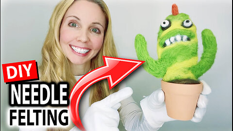 How to make a fun monster cactus out of wool - Needle Felting for Beginners - Video Tutorial