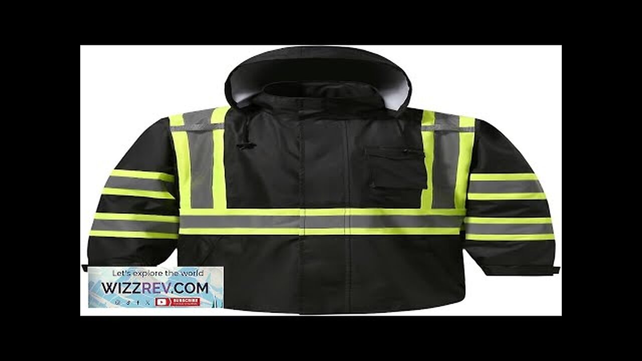 Reflective Rain jackets for men waterproofHi Vis Safety Coat With Reflective Strips，High Review