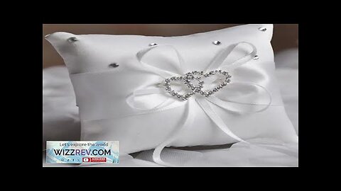 10x10 cm Romantic Bridal Wedding Ring Pillow Double Heart Ribbon Cushion Decor Review