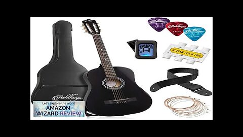 Ashthorpe 38-inch Beginner Acoustic Guitar Package (Black) Basic Starter Kit w/Gig Bag Review