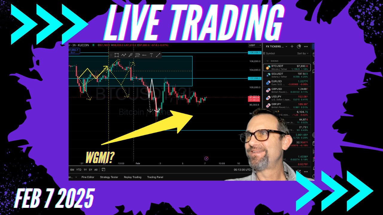 $Bitcoin WGMI? Live Trading 2/7/2025 $Bitcoin, $Forex, $Stocks, $Gold $Silver