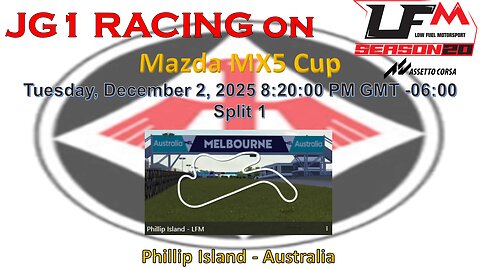 JG1 RACING on LFM - Mazda MX5 Cup - Phillip Island - Australia - Split 1
