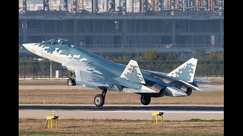 Sukhoi Su-57 stealth fighter aircraft: pre-flight, take-off, manoeuvring