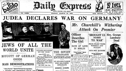 1933 World Jews declare War on Germany Hitler