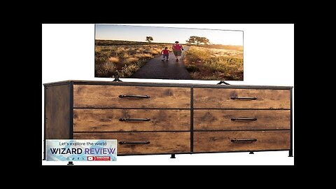 WLIVE Wide Fabric Dresser 6 Drawer Dresser TV Stand for 60" TV Review