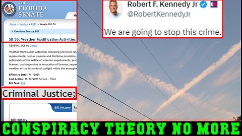 CONSPIRACY THEORY NO MORE - CHEMTRAIL BILL in Florida MOVED TO "CRIMINAL JUSTICE"