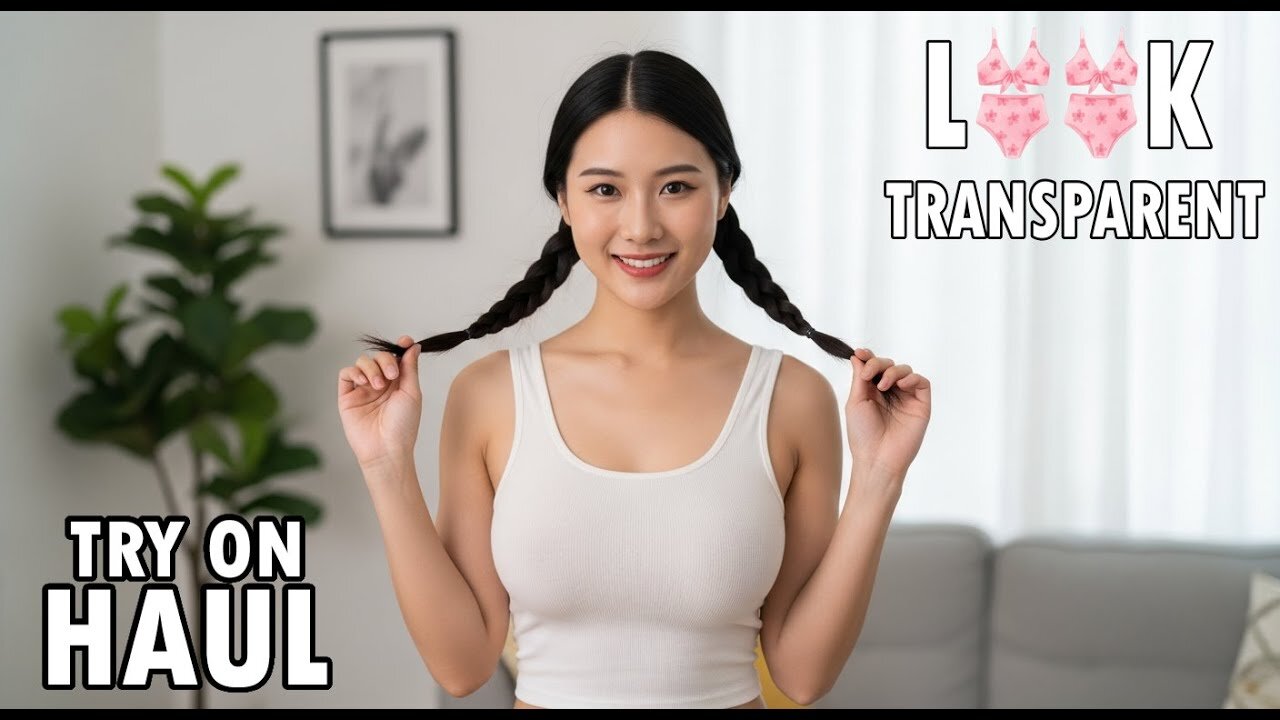 4K black Transparent Mesh Lingerie Try-On Haul | Micro Bikini + Summer Dress Review 2025 Eps 12