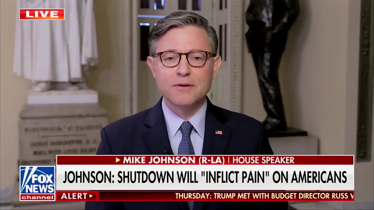 Speaker Johnson: Welcome to Day Three of the Democrat Shutdown.