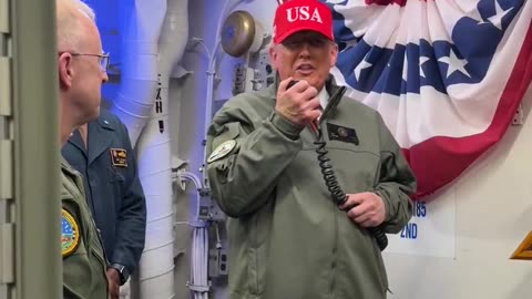 President Donald J. Trump makes an announcement on USSS George H.W. Bush 