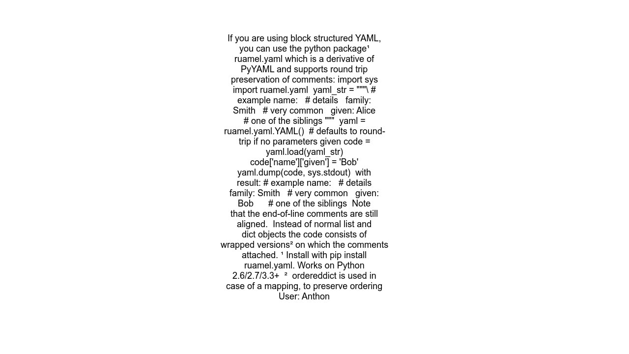 Savedump a YAML file with comments in PyYAML