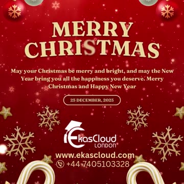 🎄 Merry Christmas from EkasCloud! Wishing You Growth, Joy & Success ☁️✨#MerryChristmas | Ekascloud
