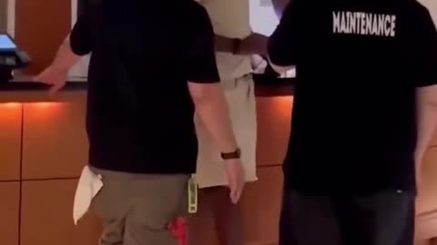 Drunk Guest Goes to Wrong Hotel and Kicks In Door-Gets Slammed