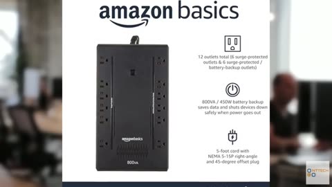 Amazon Basics UPS Battery Backup & Surge Protector 800VA/450W, 12 Outlets, Stand