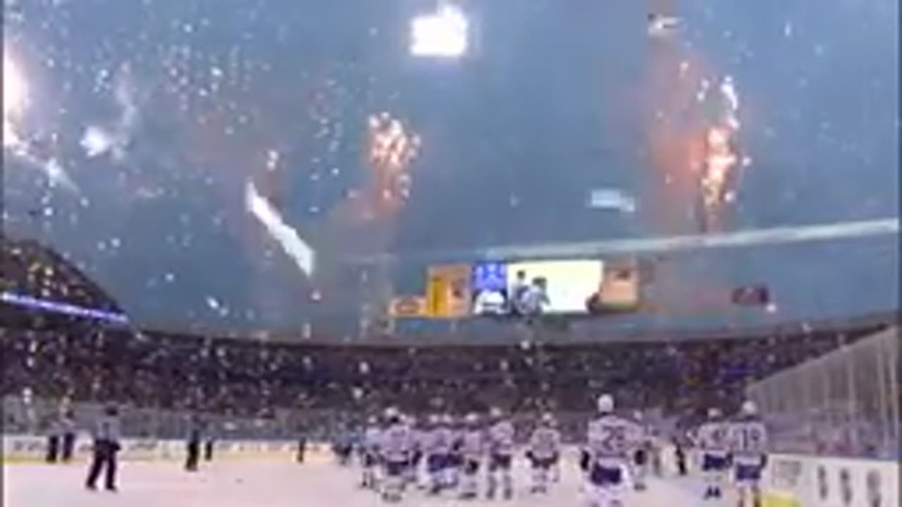 ice hockey under the cool snow