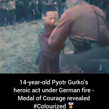 14-year-old Pyotr Gurko heroic act under fire Medal of Courage revealed #Colourized 🎖️