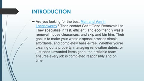 Best Man and Van in Longsowerny