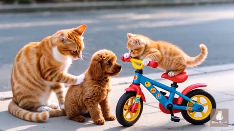 Mama Cat Trims Fur on the Farm and Makes Tiger Hat For Kittens At Home🐾🎩🐯_24