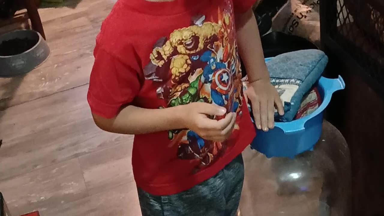 Lil boy sings
