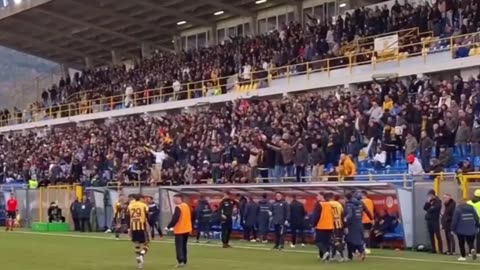 Italian football supporters performed the fascist salute.mp4