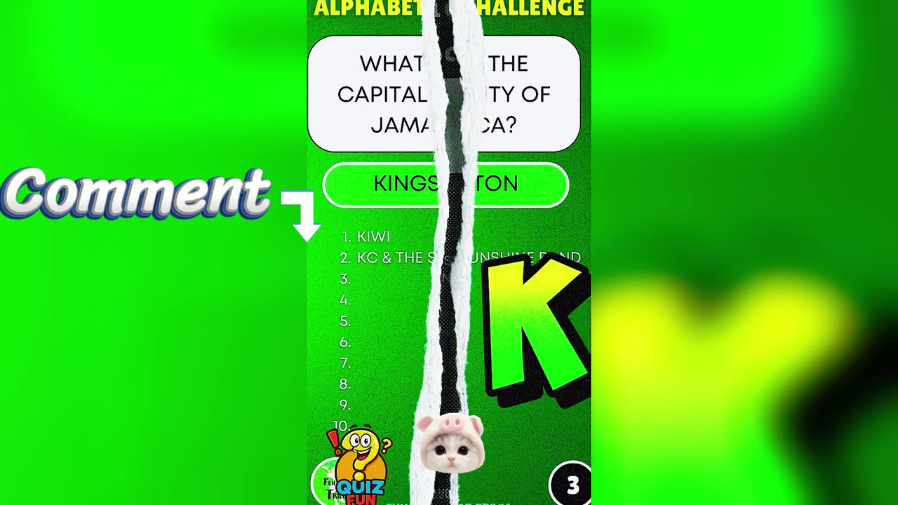 All Quiz Answers start with the letter "K" - Alphabet Challenge