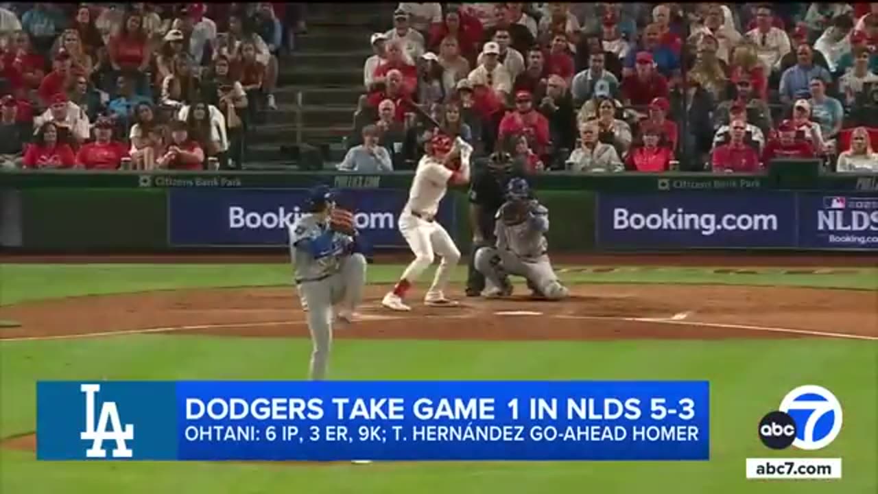 Dodgers beat the Phillies 5-3 in NLDS opener
