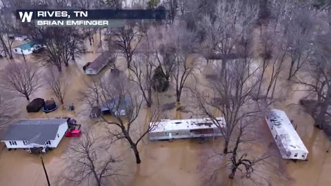 New video is showing Rives, TN underwater as rescue teams are going door to door