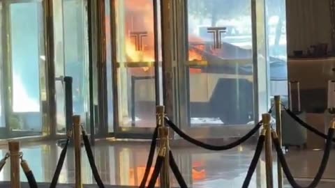 Tesla cybertruck bursts into flames outside Trump hotel