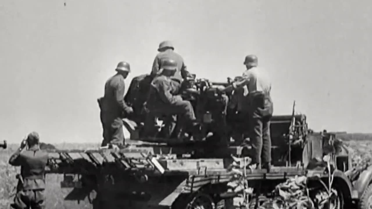 2cm Flak shreds a Soviet Polikarpov Po-2 on the ground East of Krasnodar in 1942