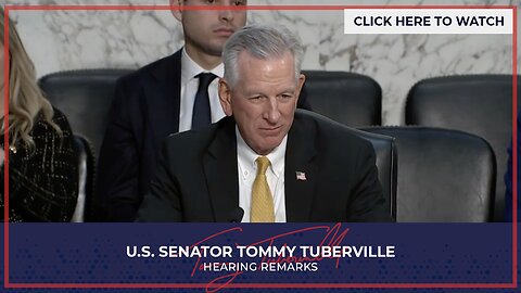 Senator Tuberville Speaks at Senate Aging Hearing on Restoring Trust in American Medicines
