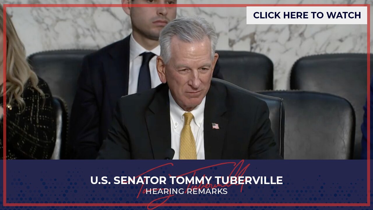 Senator Tuberville Speaks at Senate Aging Hearing on Restoring Trust in American Medicines