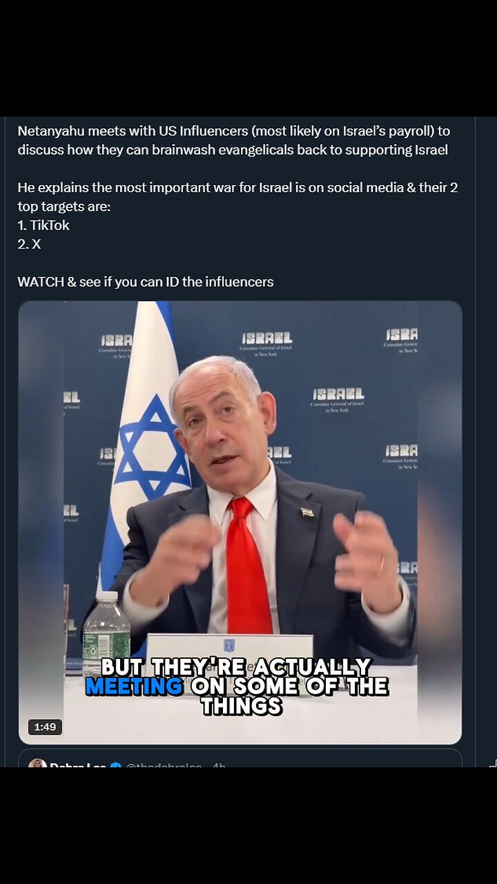 Netanyahu meets with US Influencers (most likely on Israel’s payroll) to discuss
