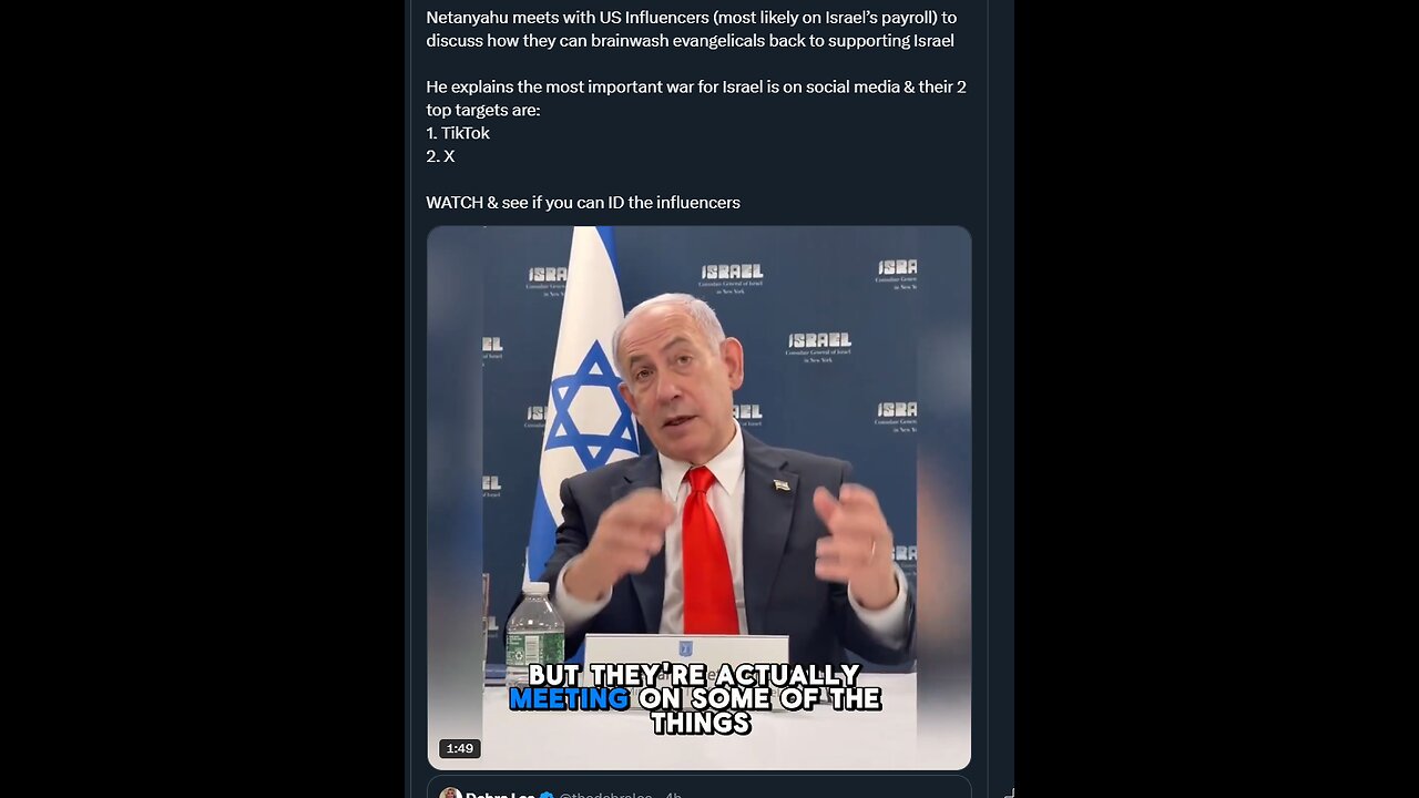 Netanyahu meets with US Influencers (most likely on Israel’s payroll) to discuss