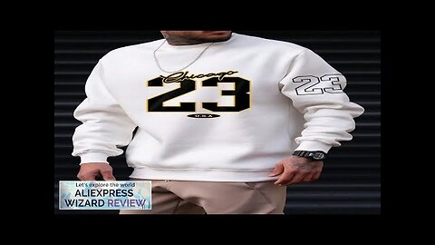 23 USA Art Letter Design Man Clothes Street Style Fleece Sweatshirts Autumn Review