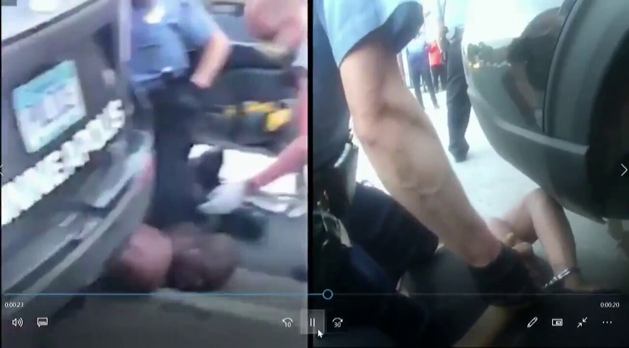 Knee on Floyd's Neck? NAY NAY! Shoulder blade.