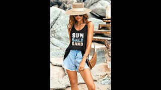 Ekouaer Women's Sleeveless Swimwear Coverups T-Shirt