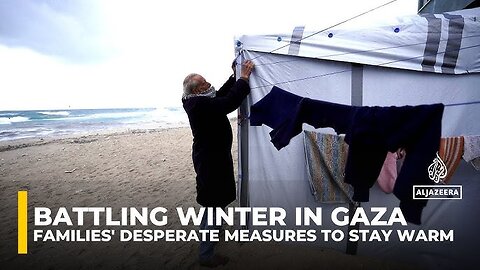 Gaza families endure winter hardships in fragile shelters